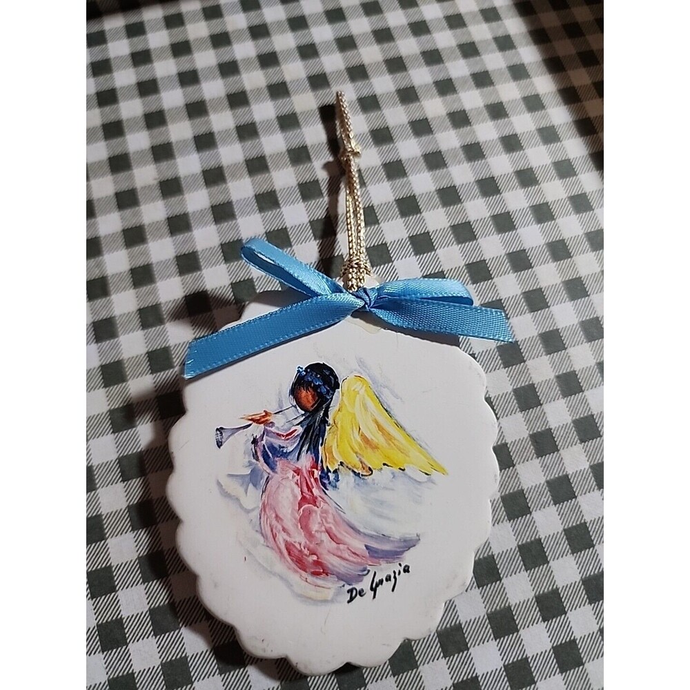 DeGrazia Collector's Edition Christmas Ornament Angel Ribbon
